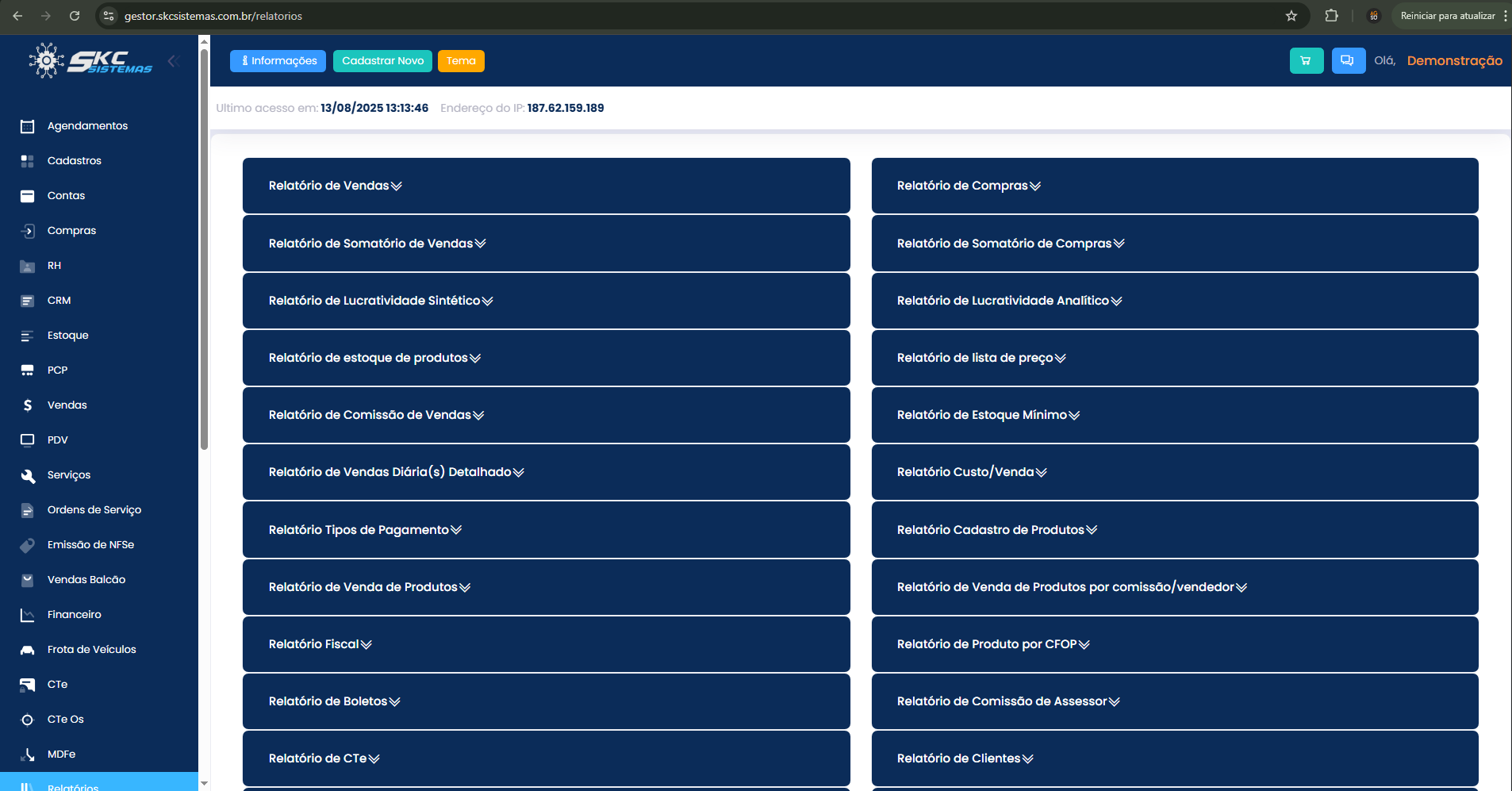 Relatórios Financeiros