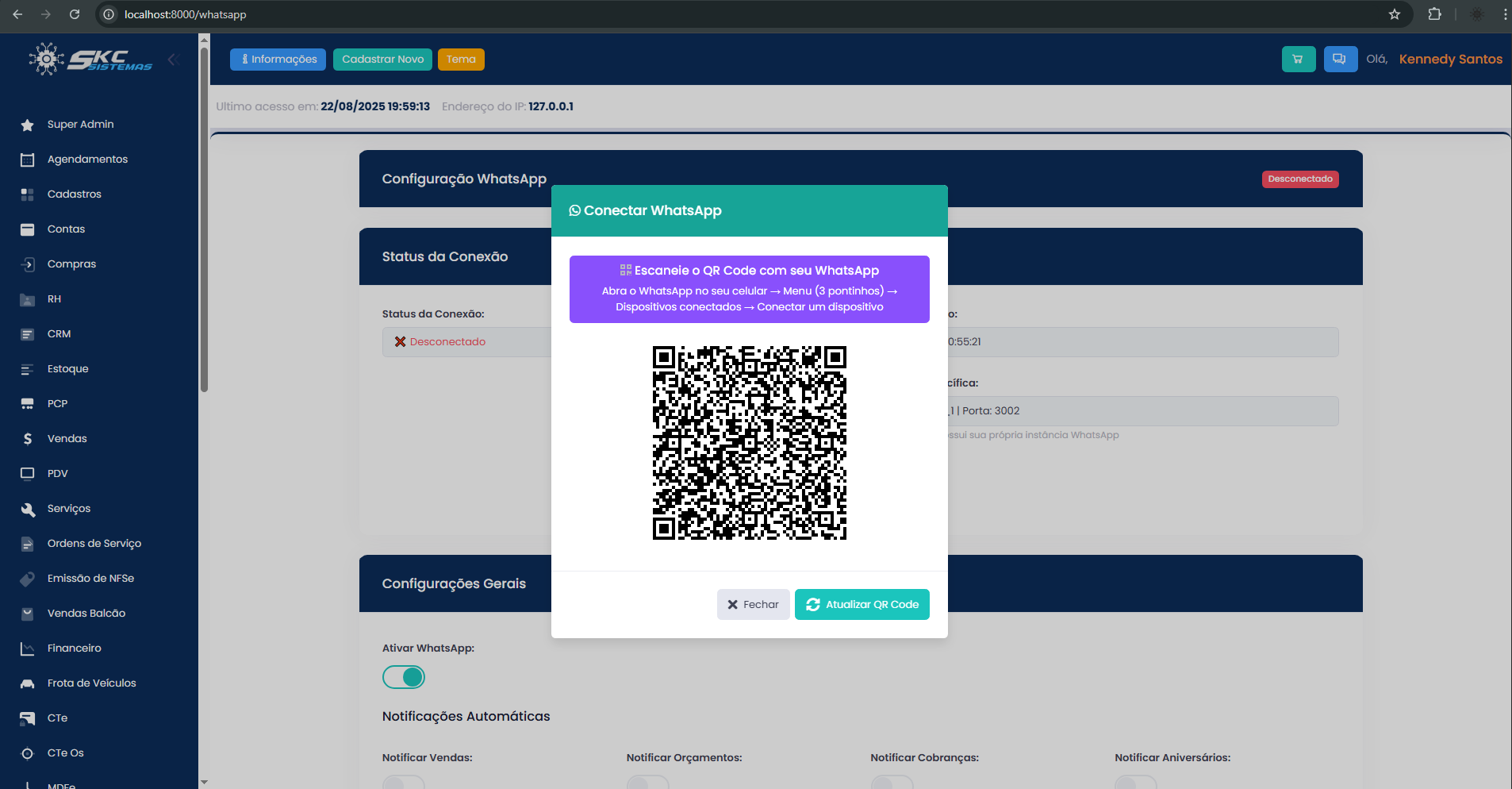 Integração WhatsApp
